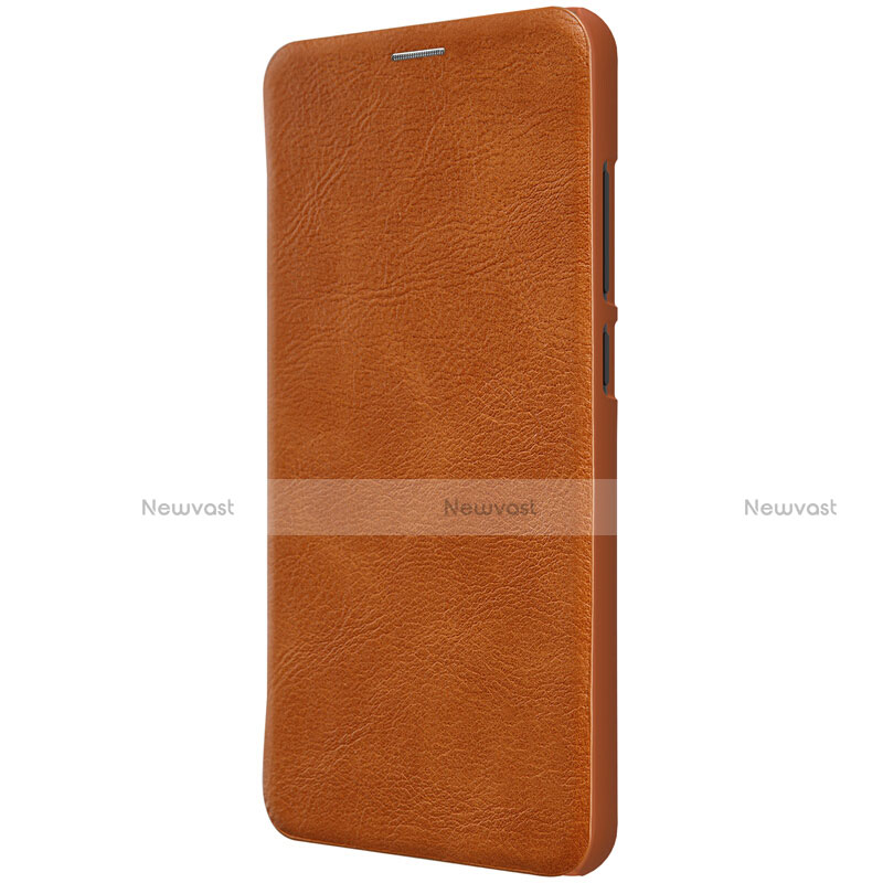 Leather Case Stands Flip Cover for Xiaomi Mi 8 Brown