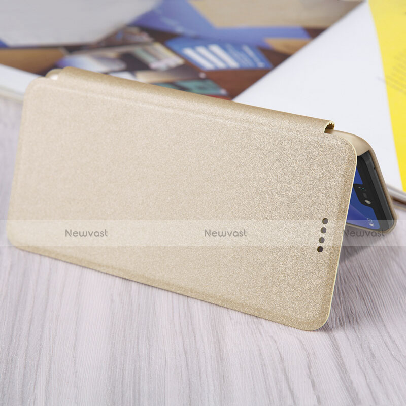 Leather Case Stands Flip Cover for Xiaomi Mi 8 Lite Gold