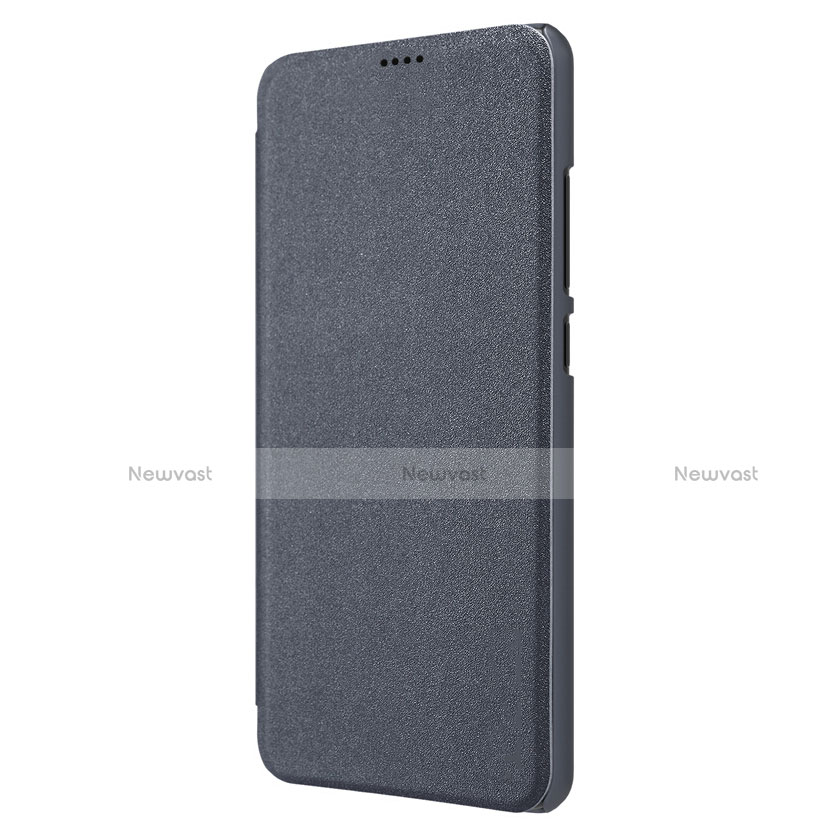 Leather Case Stands Flip Cover for Xiaomi Mi 8 Lite Gray