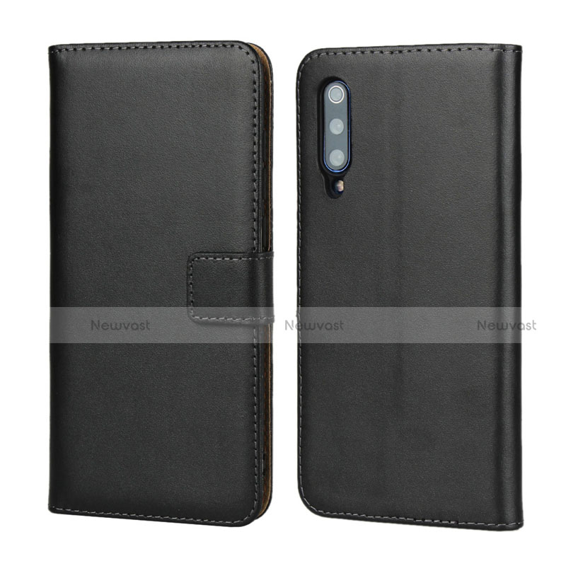 Leather Case Stands Flip Cover for Xiaomi Mi 9 Lite Black