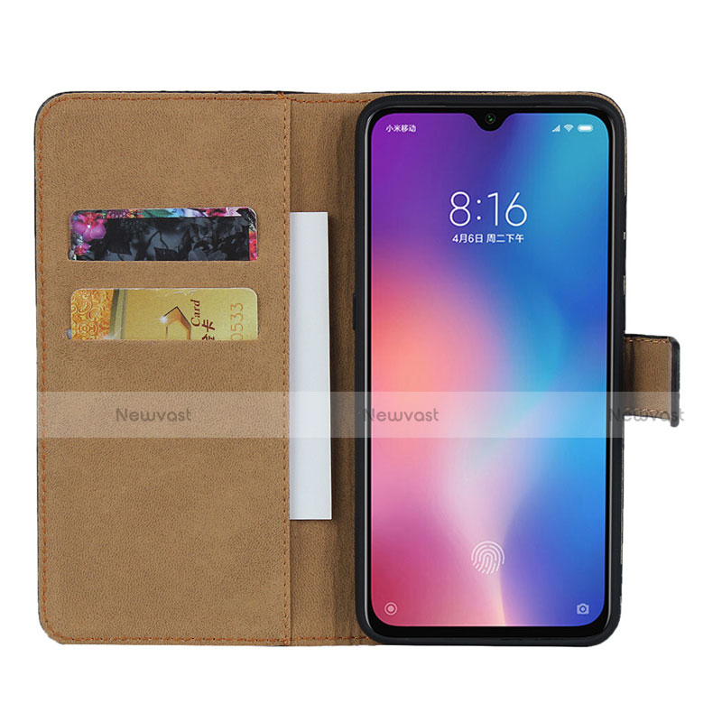 Leather Case Stands Flip Cover for Xiaomi Mi 9 Lite Black