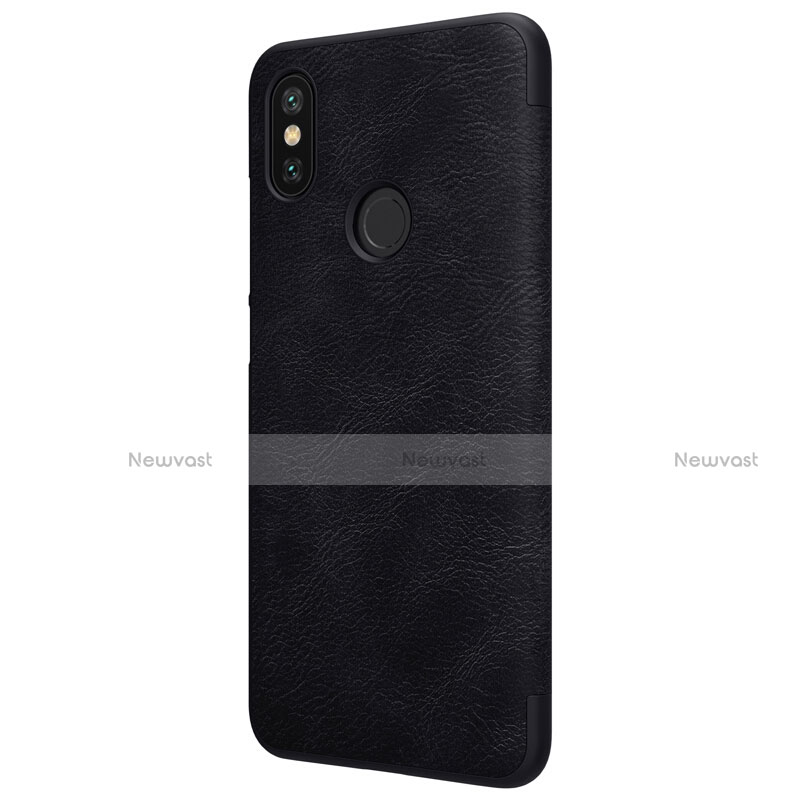 Leather Case Stands Flip Cover for Xiaomi Mi A2 Black