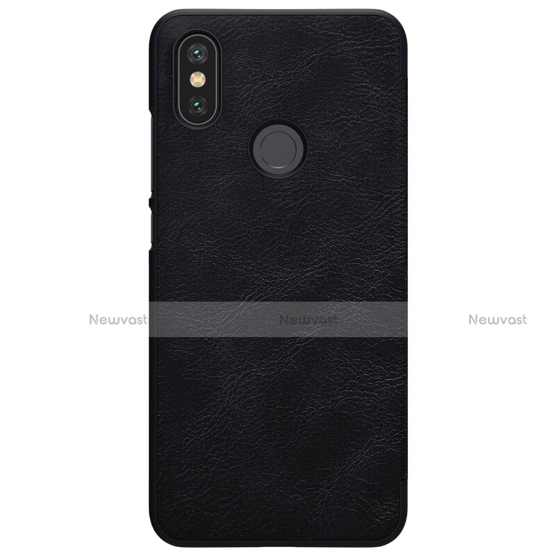 Leather Case Stands Flip Cover for Xiaomi Mi A2 Black