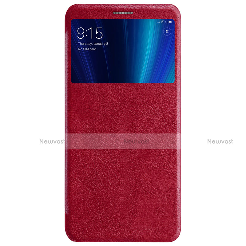 Leather Case Stands Flip Cover for Xiaomi Mi A2 Red