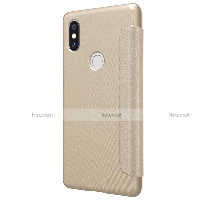 Leather Case Stands Flip Cover for Xiaomi Mi Mix 2S Gold