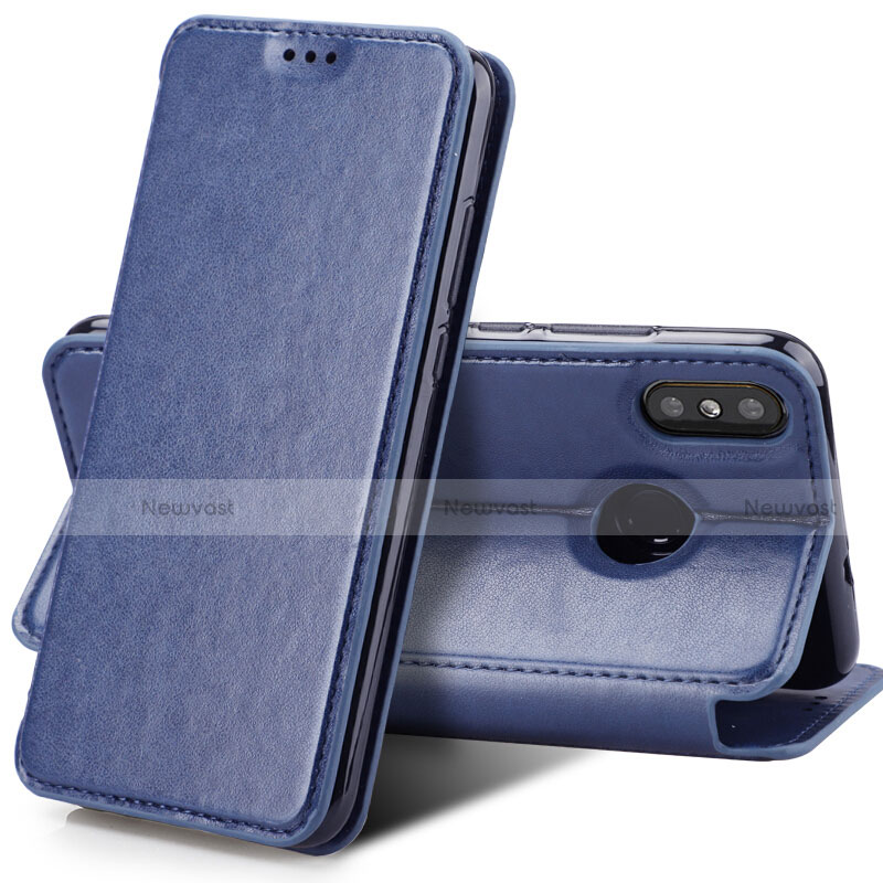 Leather Case Stands Flip Cover for Xiaomi Mi Mix 3 Blue