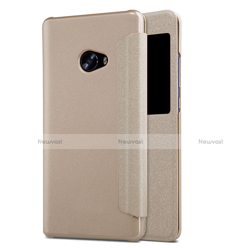 Leather Case Stands Flip Cover for Xiaomi Mi Note 2 Special Edition Gold