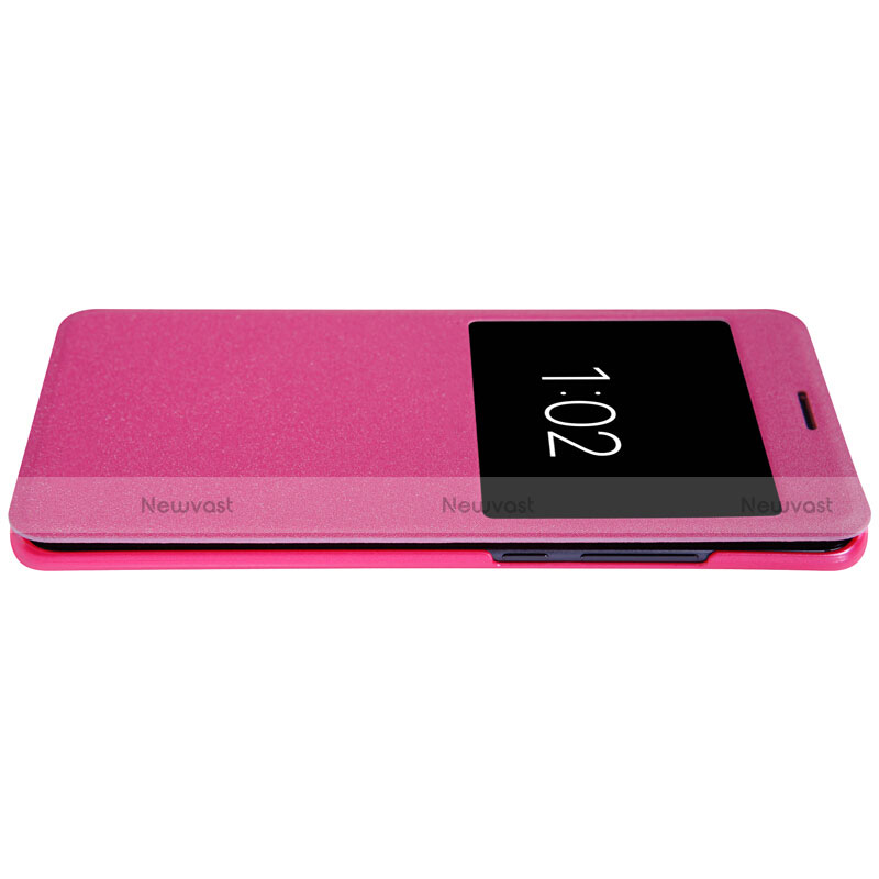 Leather Case Stands Flip Cover for Xiaomi Mi Note 2 Special Edition Hot Pink