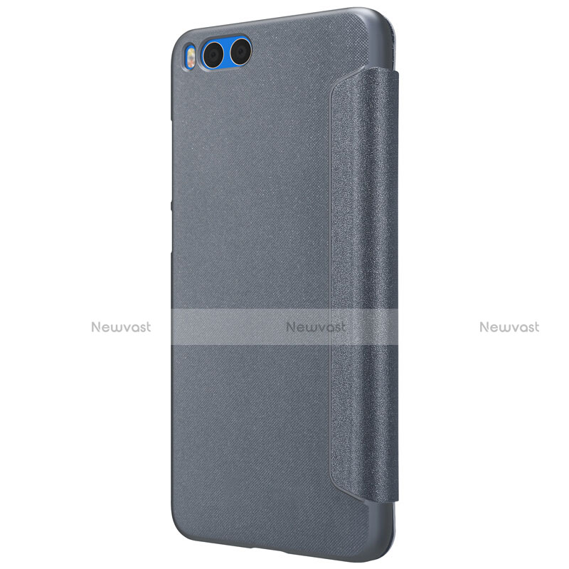 Leather Case Stands Flip Cover for Xiaomi Mi Note 3 Gray