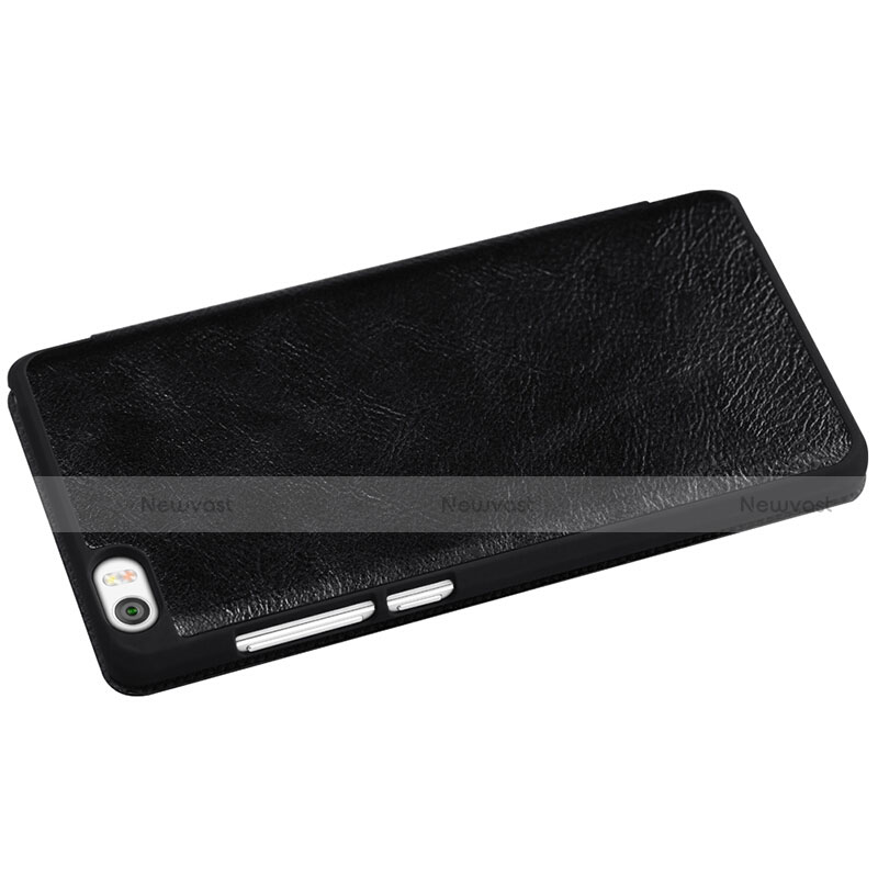 Leather Case Stands Flip Cover for Xiaomi Mi Note Black