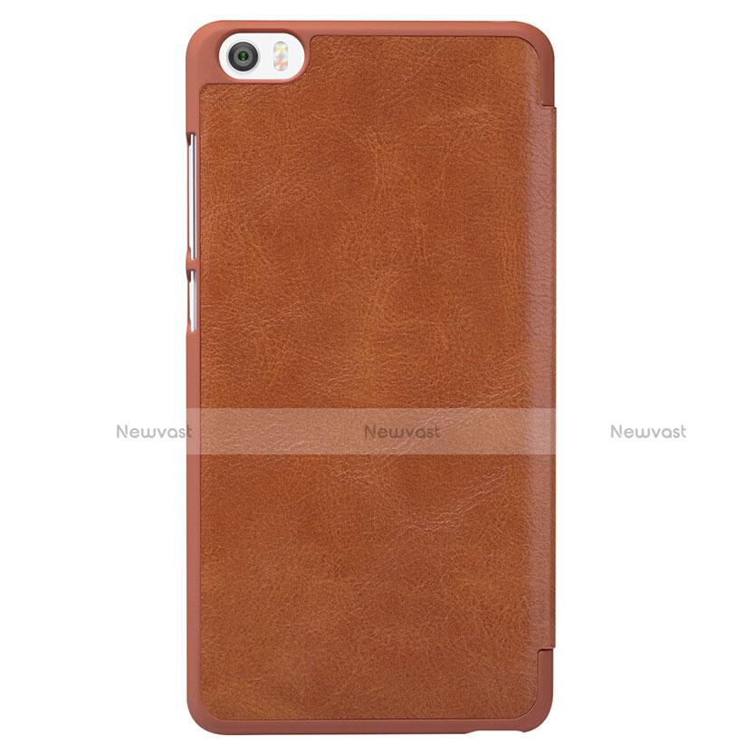 Leather Case Stands Flip Cover for Xiaomi Mi Note Brown