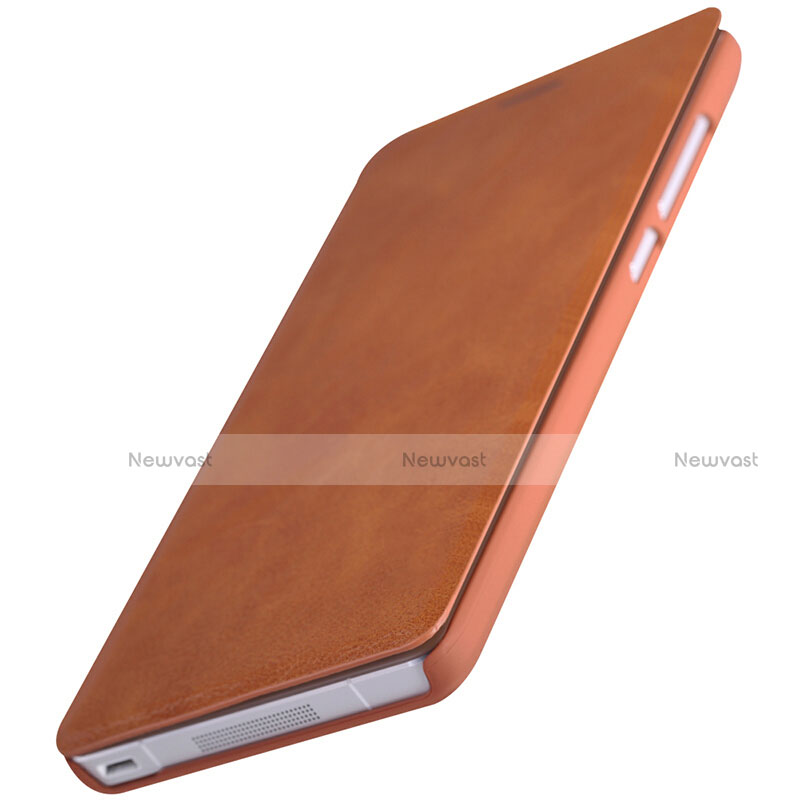 Leather Case Stands Flip Cover for Xiaomi Mi Note Brown