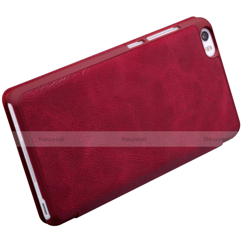 Leather Case Stands Flip Cover for Xiaomi Mi Note Red