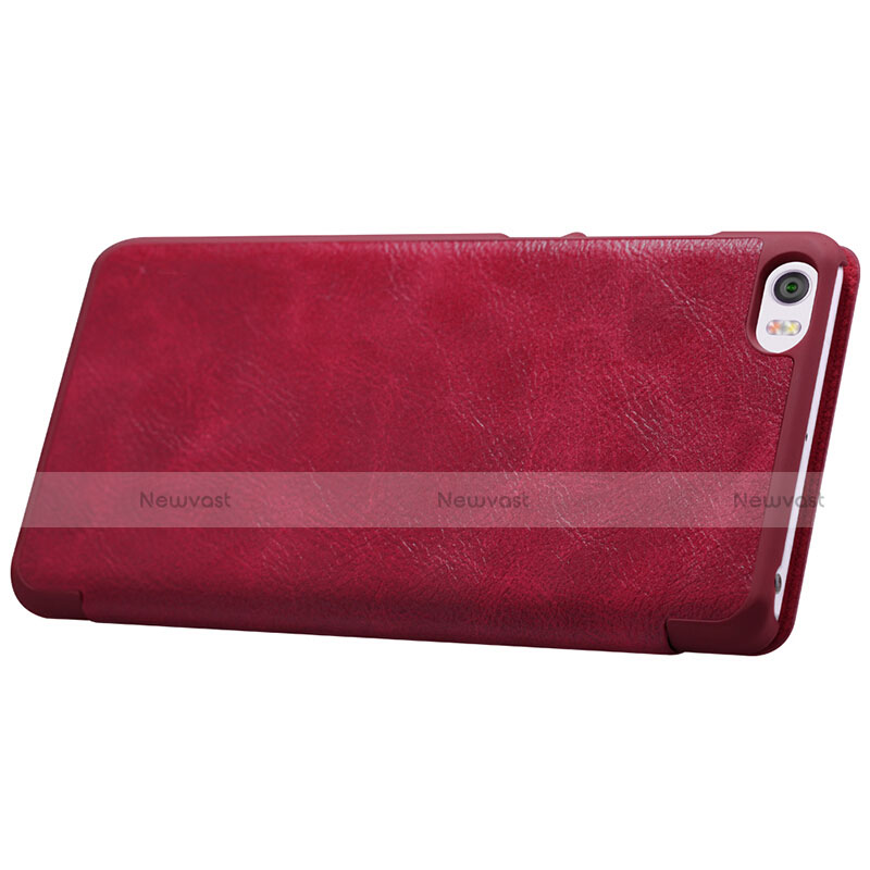 Leather Case Stands Flip Cover for Xiaomi Mi Note Red