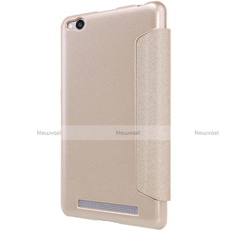 Leather Case Stands Flip Cover for Xiaomi Redmi 3 Gold