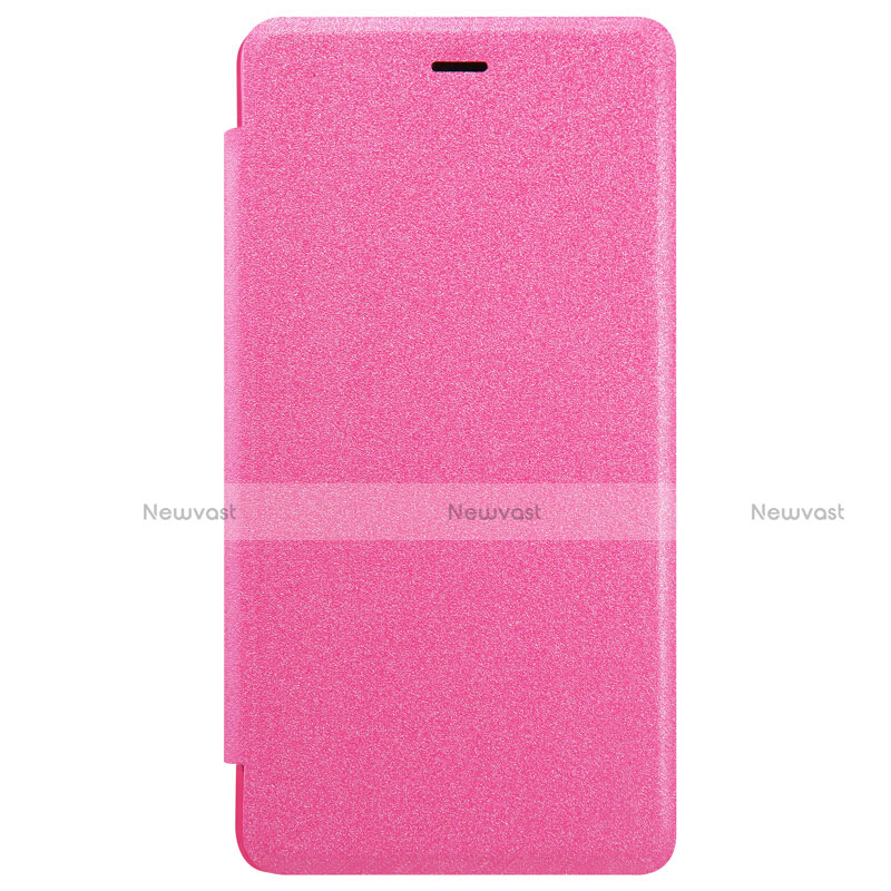 Leather Case Stands Flip Cover for Xiaomi Redmi 3 High Edition Hot Pink