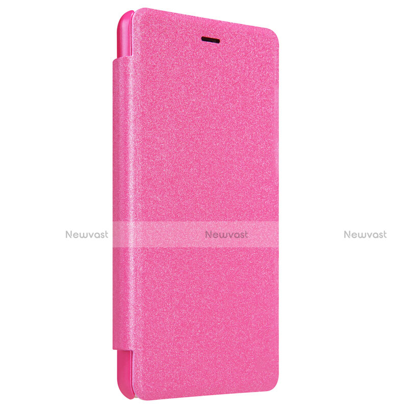 Leather Case Stands Flip Cover for Xiaomi Redmi 3 High Edition Hot Pink