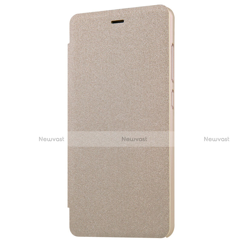 Leather Case Stands Flip Cover for Xiaomi Redmi 3S Gold