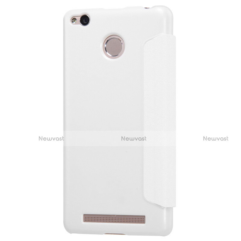 Leather Case Stands Flip Cover for Xiaomi Redmi 3S White