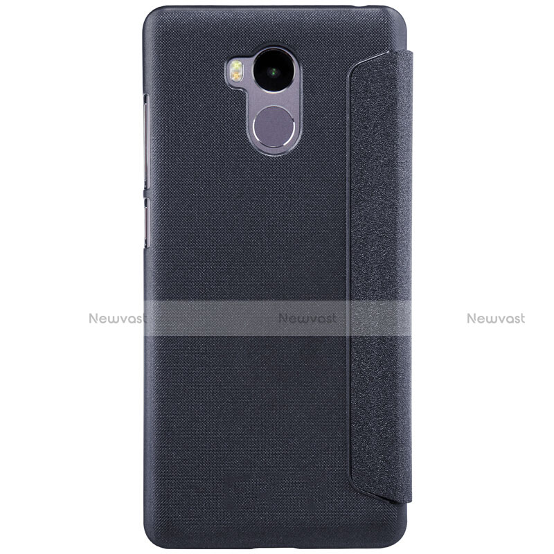 Leather Case Stands Flip Cover for Xiaomi Redmi 4 Prime High Edition Black