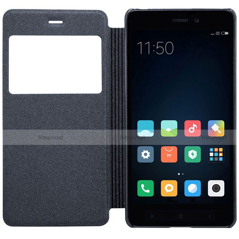 Leather Case Stands Flip Cover for Xiaomi Redmi 4 Prime High Edition Black