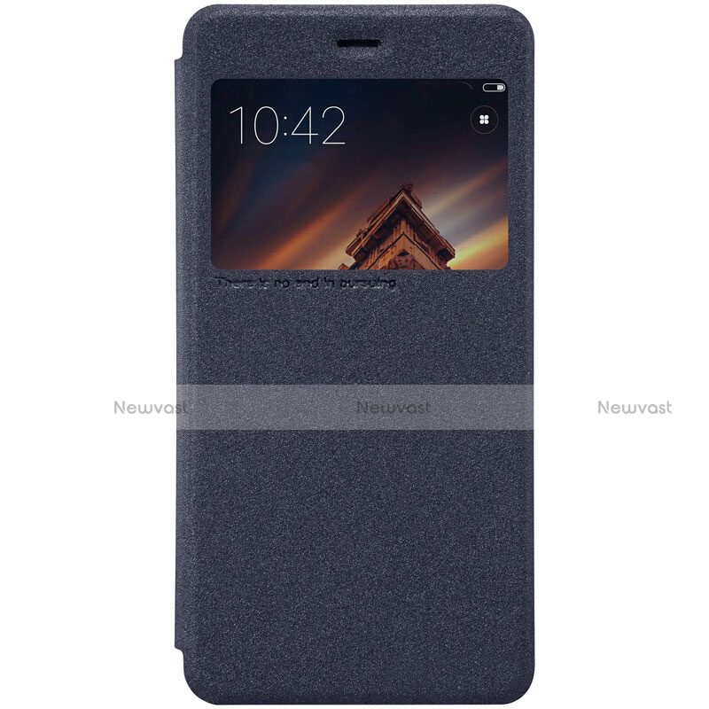 Leather Case Stands Flip Cover for Xiaomi Redmi 4A Black