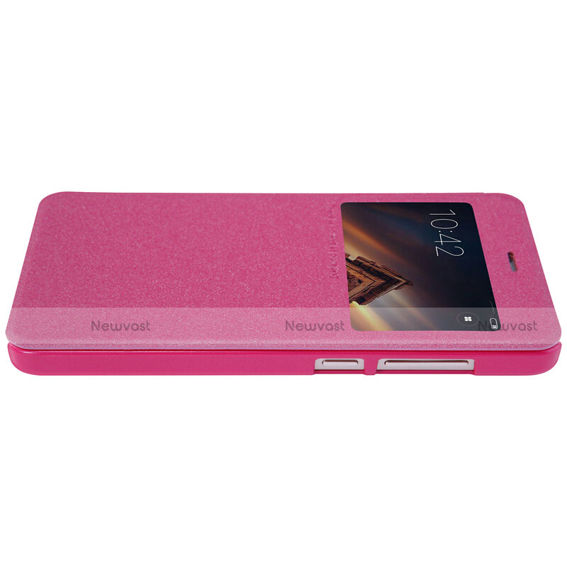 Leather Case Stands Flip Cover for Xiaomi Redmi 4A Hot Pink