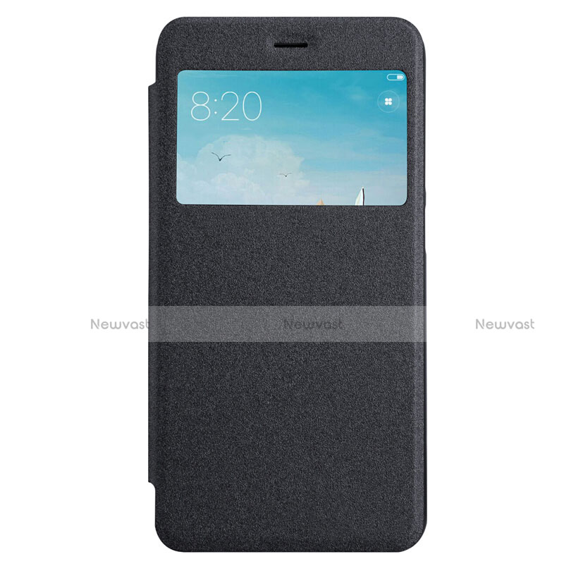 Leather Case Stands Flip Cover for Xiaomi Redmi 4X Black