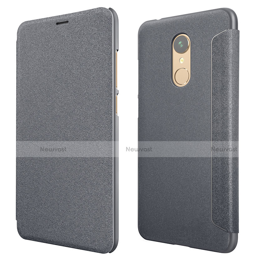 Leather Case Stands Flip Cover for Xiaomi Redmi 5 Black