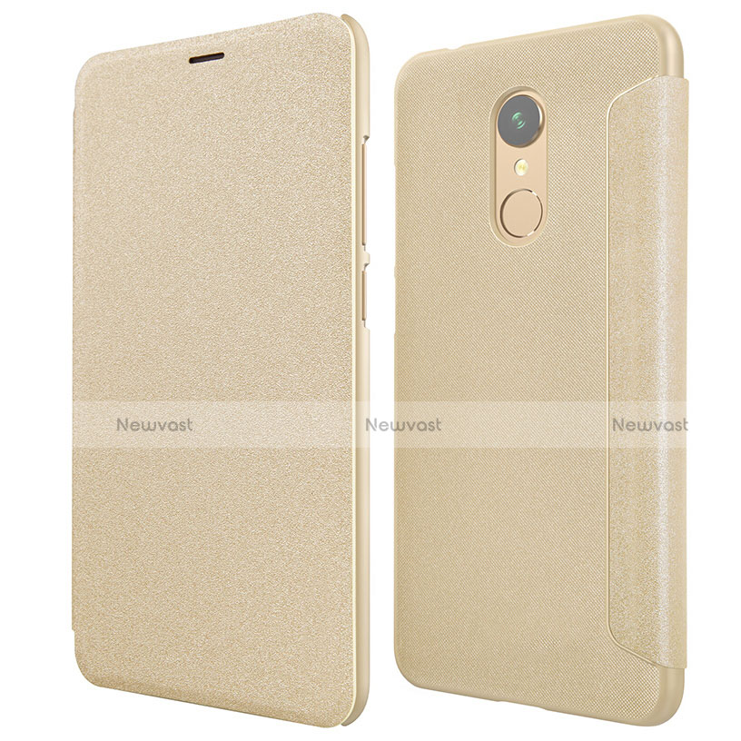 Leather Case Stands Flip Cover for Xiaomi Redmi 5 Gold