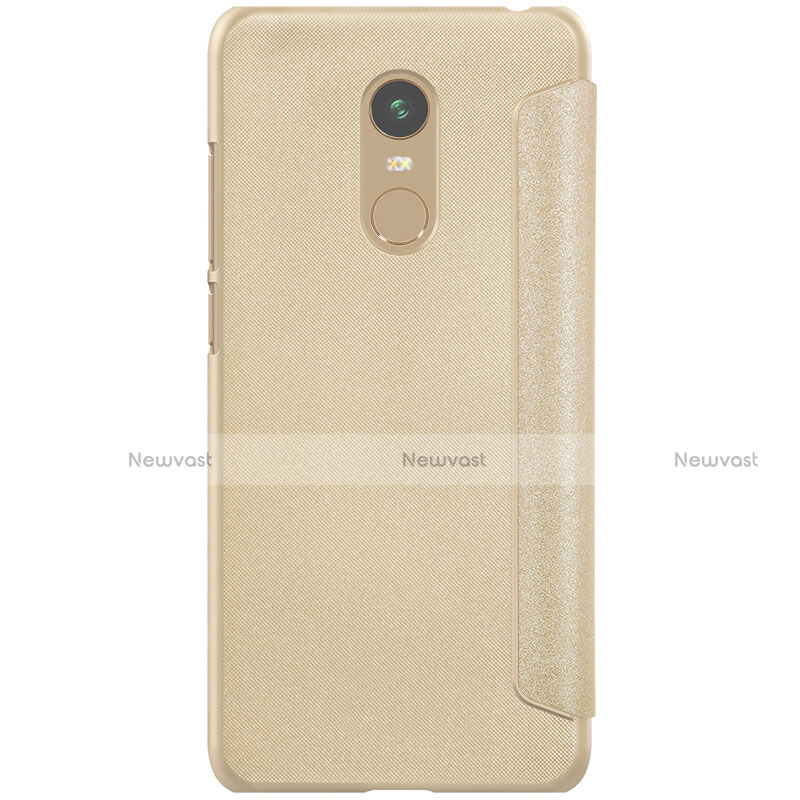 Leather Case Stands Flip Cover for Xiaomi Redmi 5 Plus Gold