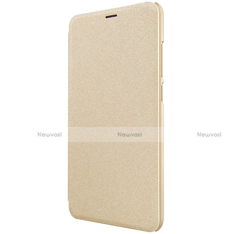 Leather Case Stands Flip Cover for Xiaomi Redmi 5 Plus Gold