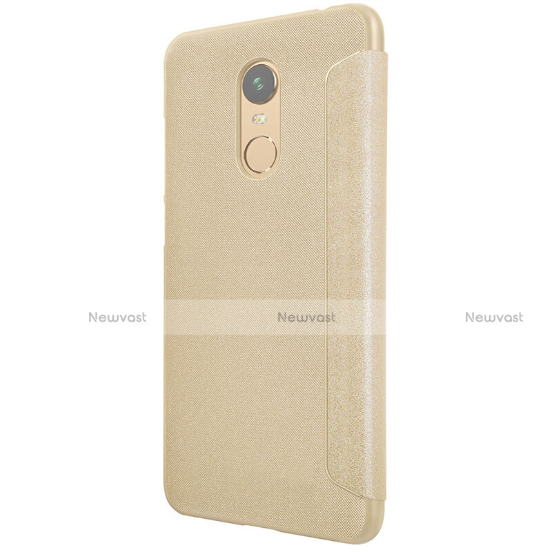 Leather Case Stands Flip Cover for Xiaomi Redmi 5 Plus Gold