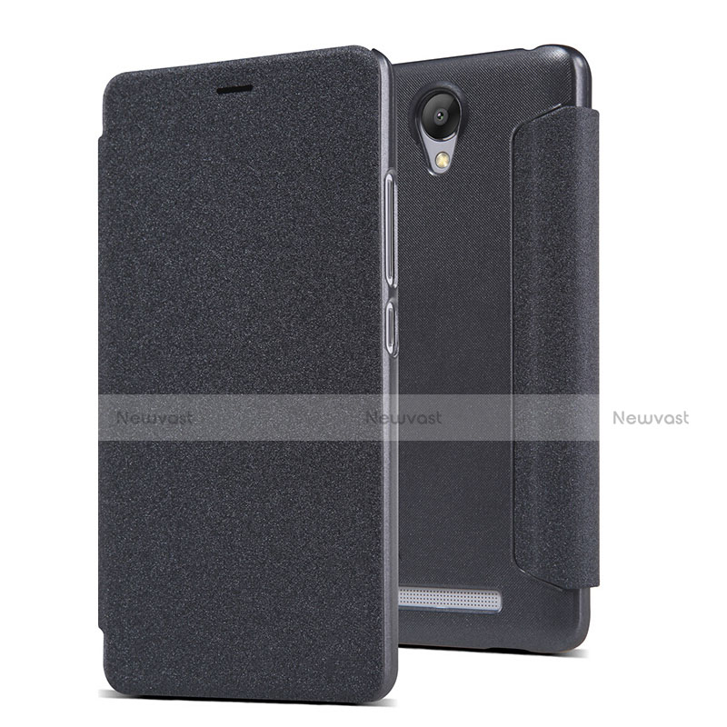 Leather Case Stands Flip Cover for Xiaomi Redmi Note 2 Black