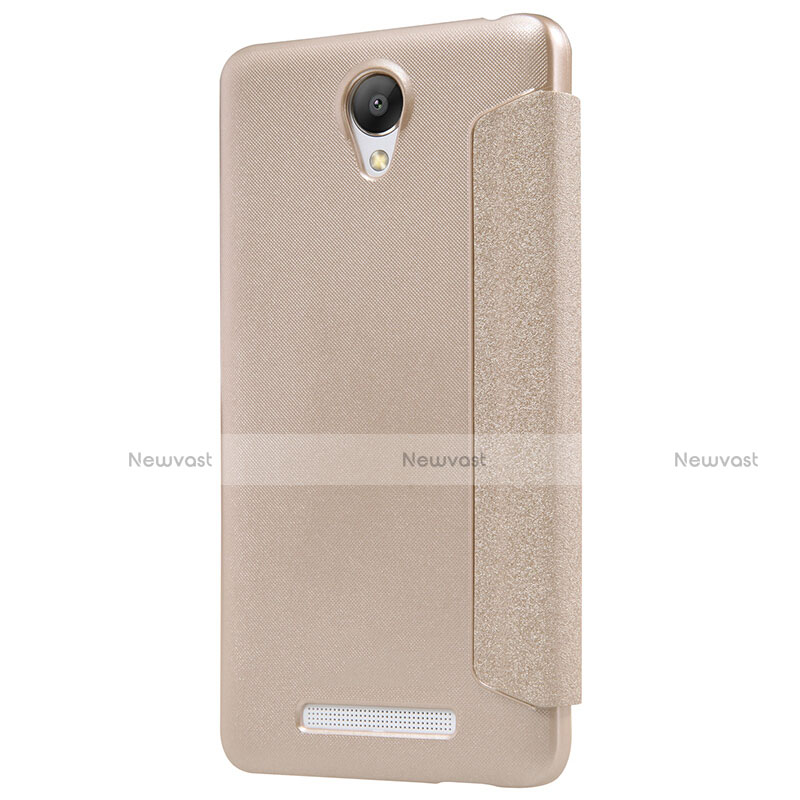 Leather Case Stands Flip Cover for Xiaomi Redmi Note 2 Gold