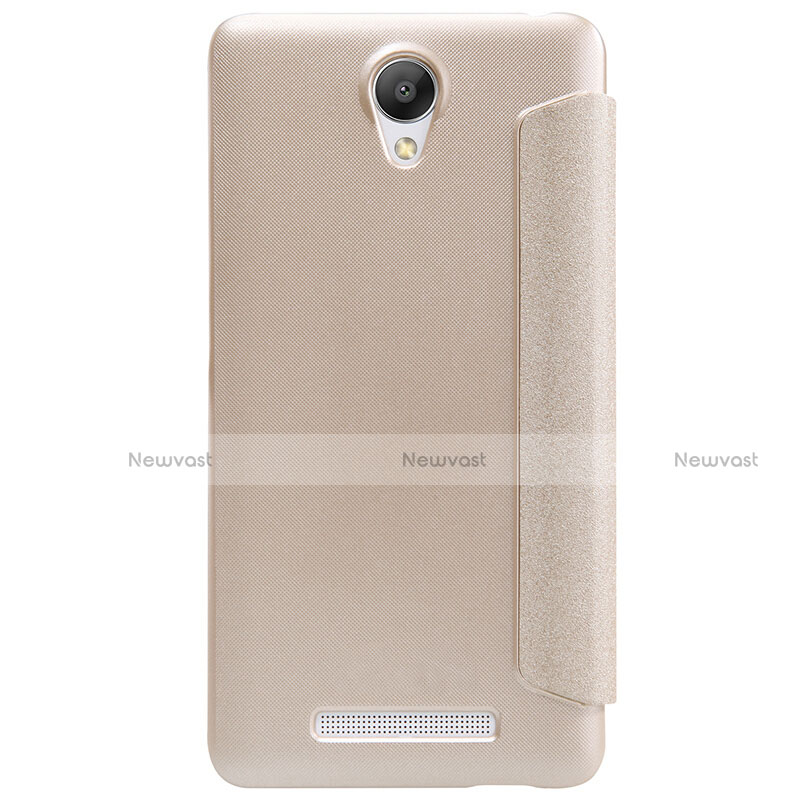 Leather Case Stands Flip Cover for Xiaomi Redmi Note 2 Gold