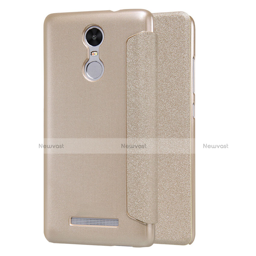 Leather Case Stands Flip Cover for Xiaomi Redmi Note 3 Gold