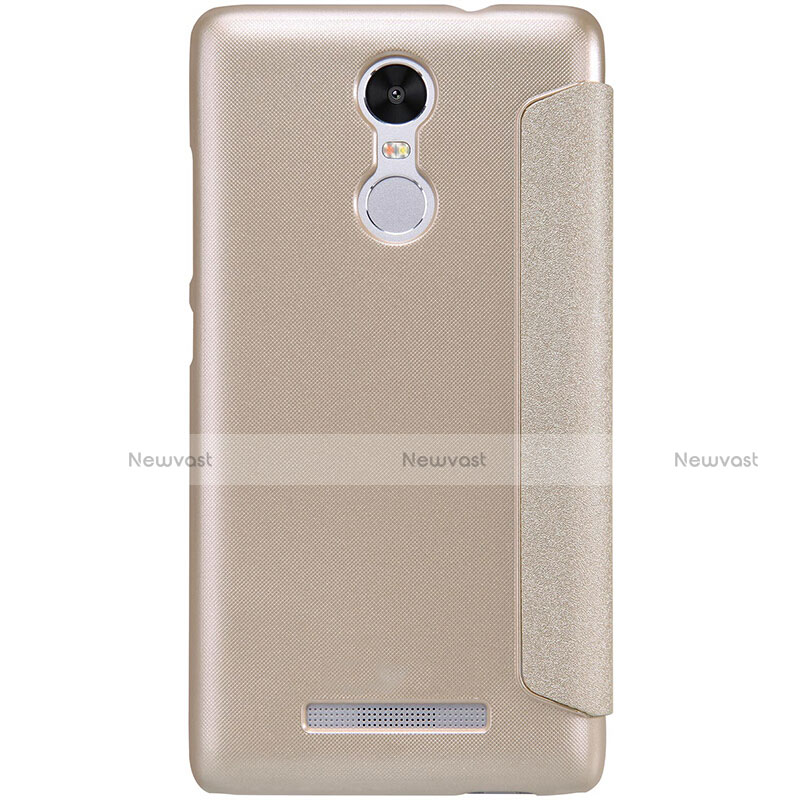 Leather Case Stands Flip Cover for Xiaomi Redmi Note 3 Gold