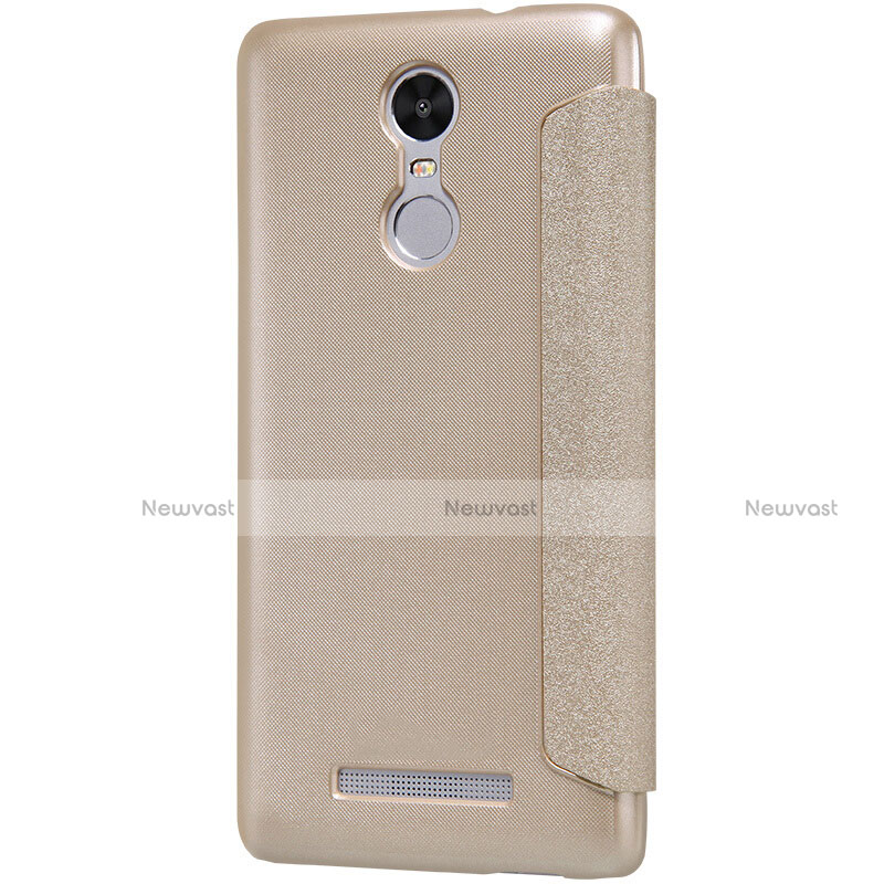 Leather Case Stands Flip Cover for Xiaomi Redmi Note 3 Gold