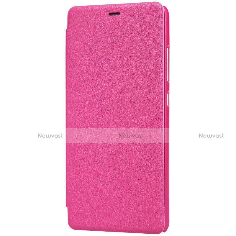 Leather Case Stands Flip Cover for Xiaomi Redmi Note 3 Hot Pink