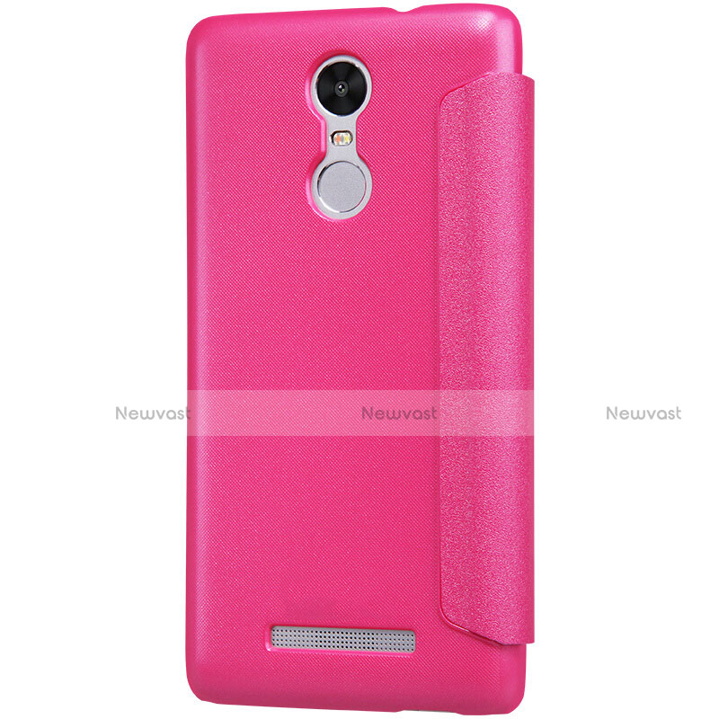 Leather Case Stands Flip Cover for Xiaomi Redmi Note 3 Hot Pink