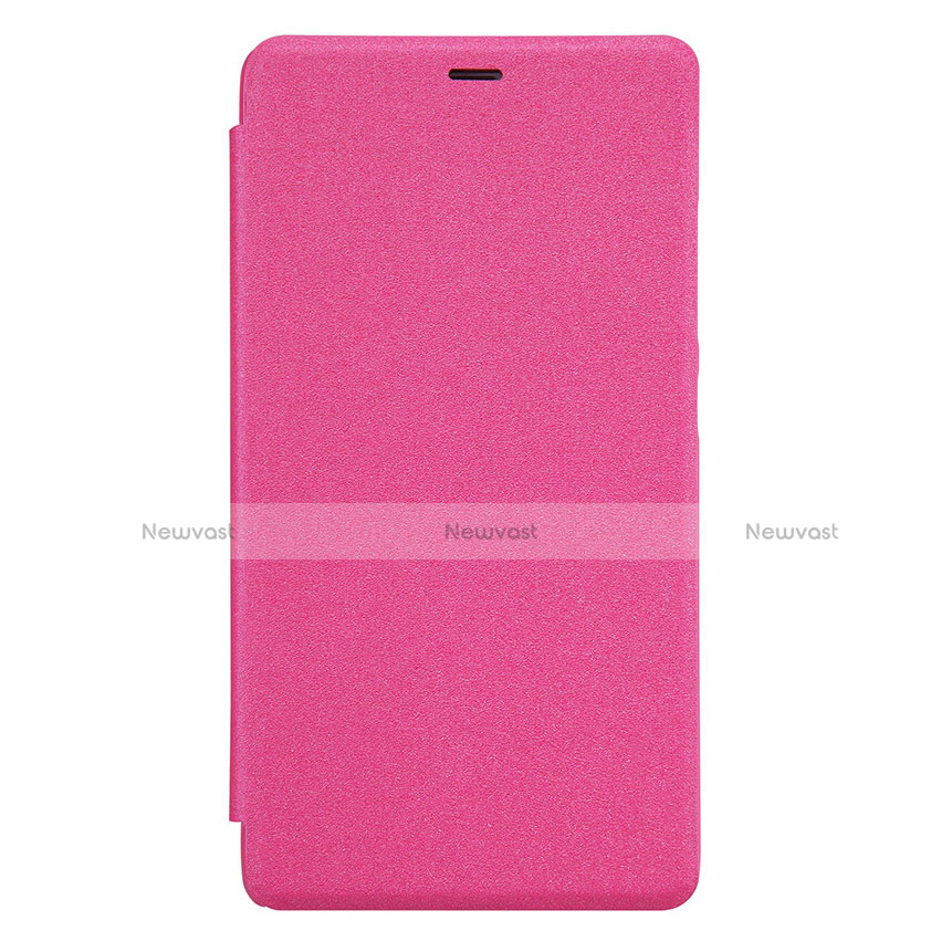 Leather Case Stands Flip Cover for Xiaomi Redmi Note 3 Hot Pink