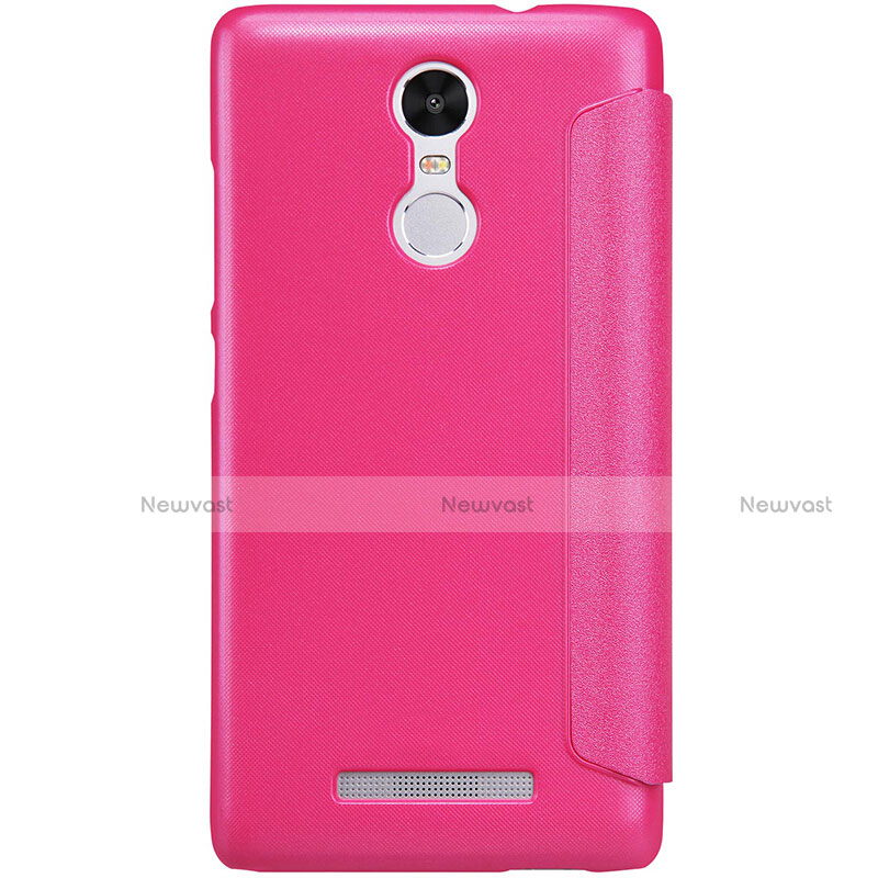 Leather Case Stands Flip Cover for Xiaomi Redmi Note 3 MediaTek Hot Pink