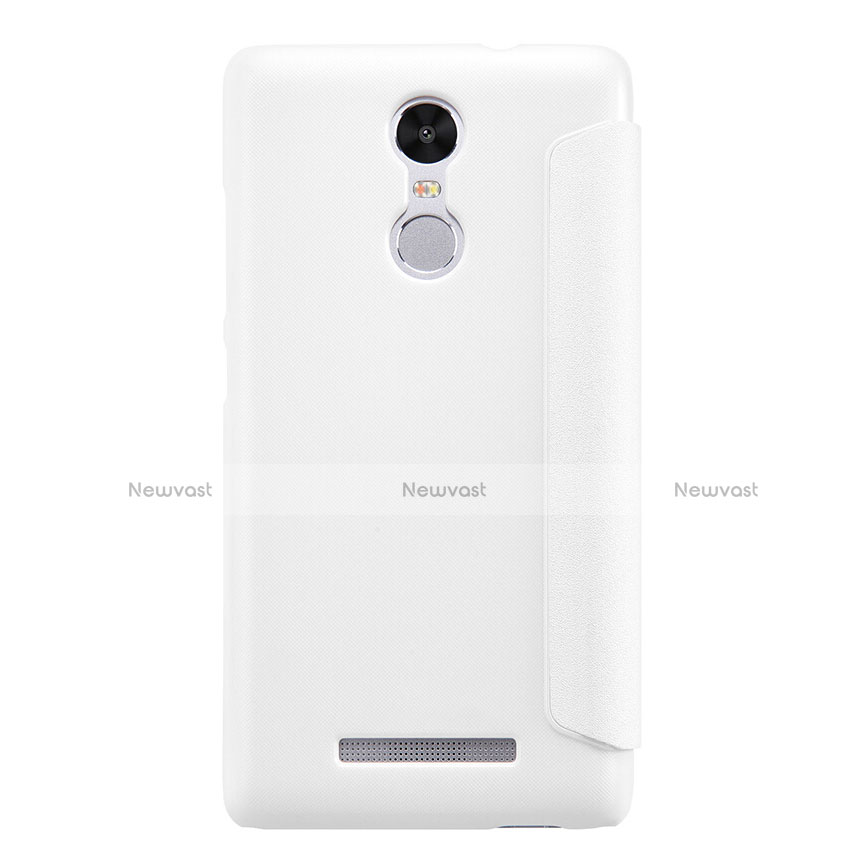 Leather Case Stands Flip Cover for Xiaomi Redmi Note 3 MediaTek White
