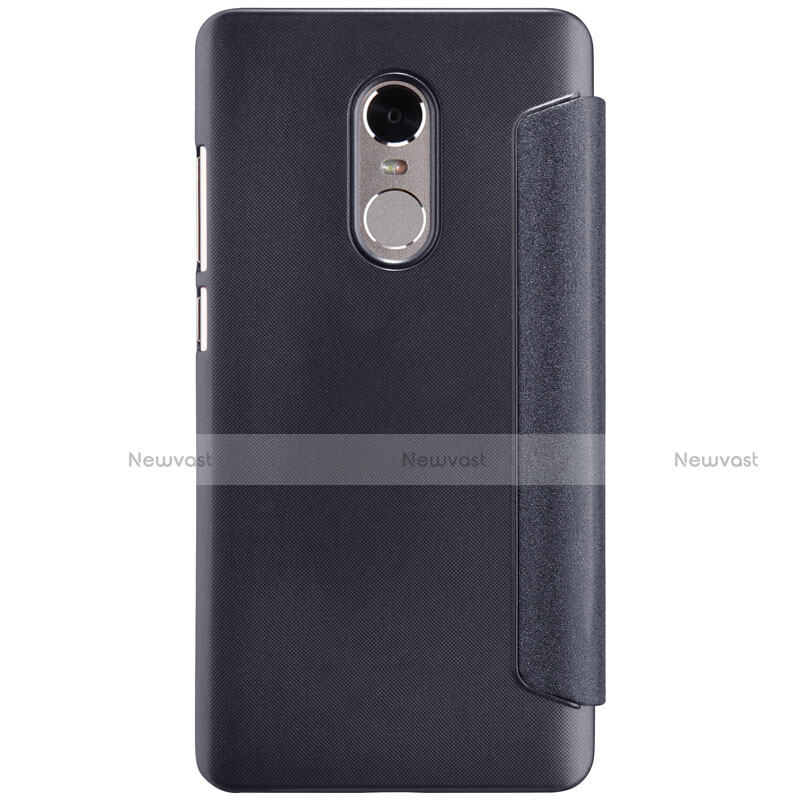 Leather Case Stands Flip Cover for Xiaomi Redmi Note 4 Standard Edition Black