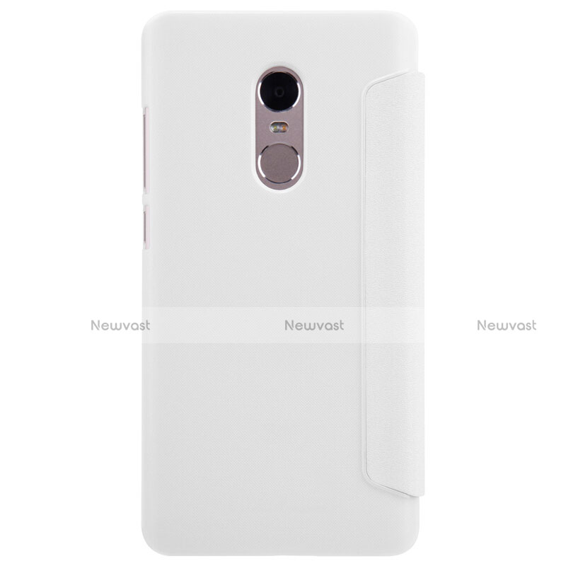 Leather Case Stands Flip Cover for Xiaomi Redmi Note 4 White