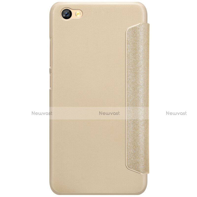 Leather Case Stands Flip Cover for Xiaomi Redmi Note 5A Standard Edition Gold