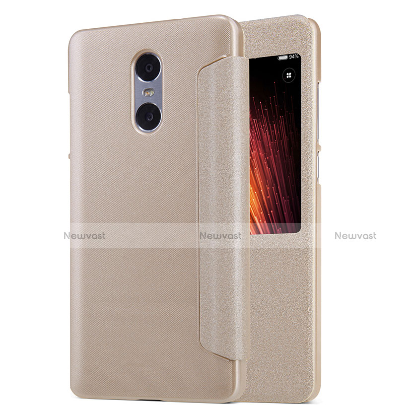 Leather Case Stands Flip Cover for Xiaomi Redmi Pro Gold