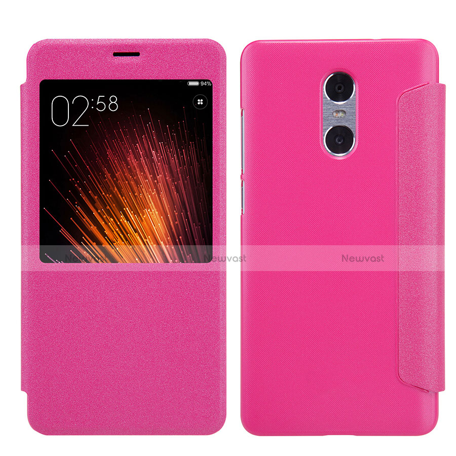 Leather Case Stands Flip Cover for Xiaomi Redmi Pro Hot Pink