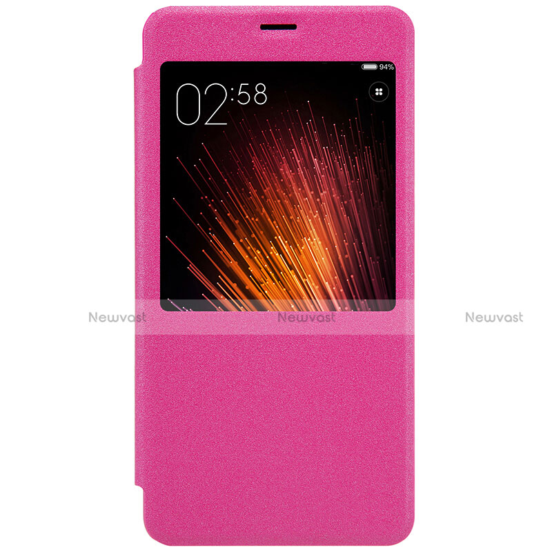 Leather Case Stands Flip Cover for Xiaomi Redmi Pro Hot Pink